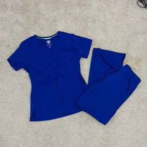 blue scrub set
